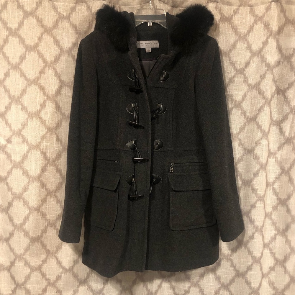 Marc New York Fur Trim Coat